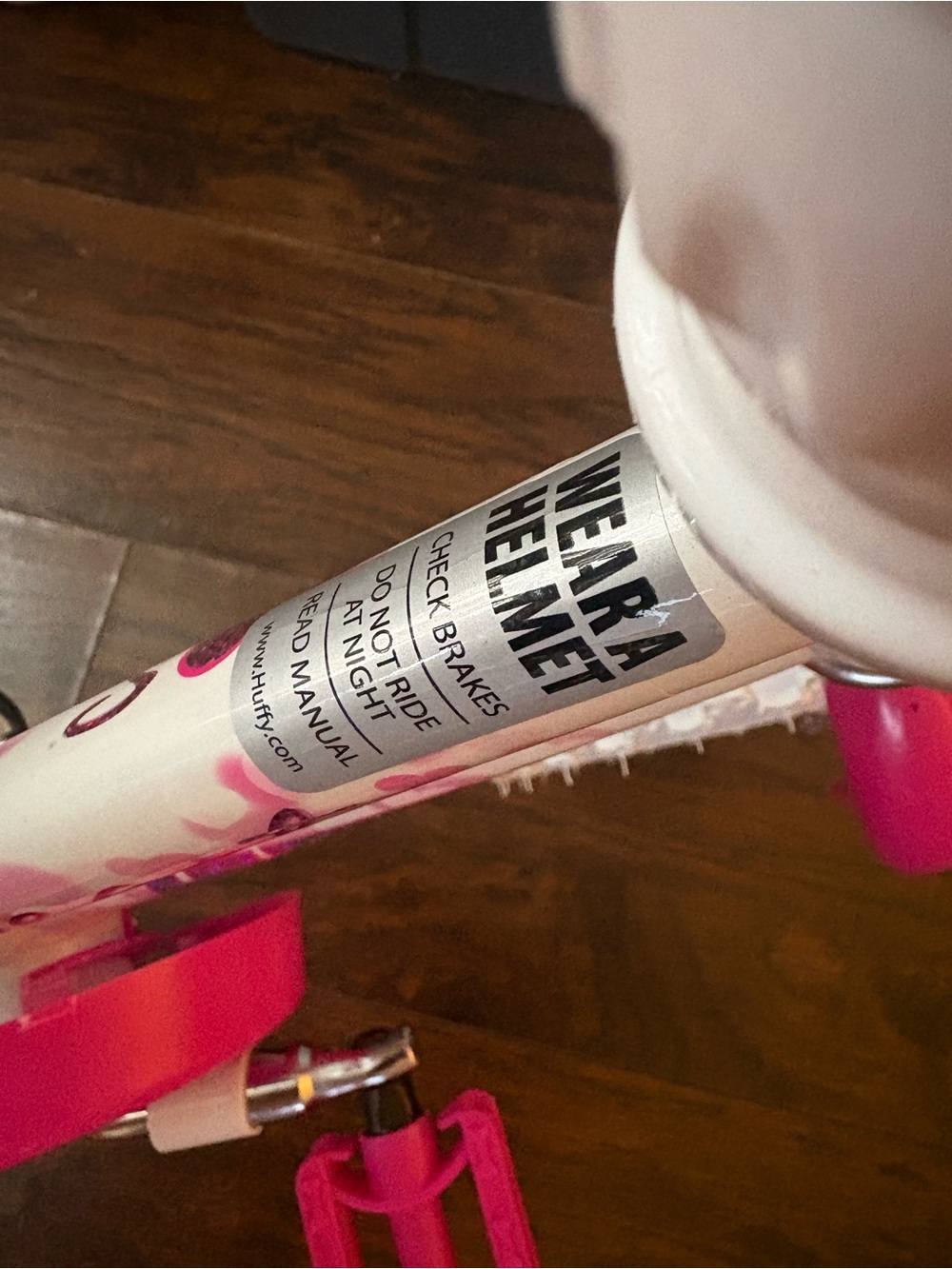 Girls' Pink Starter Bike with Training Wheels - Picture 3 of 3